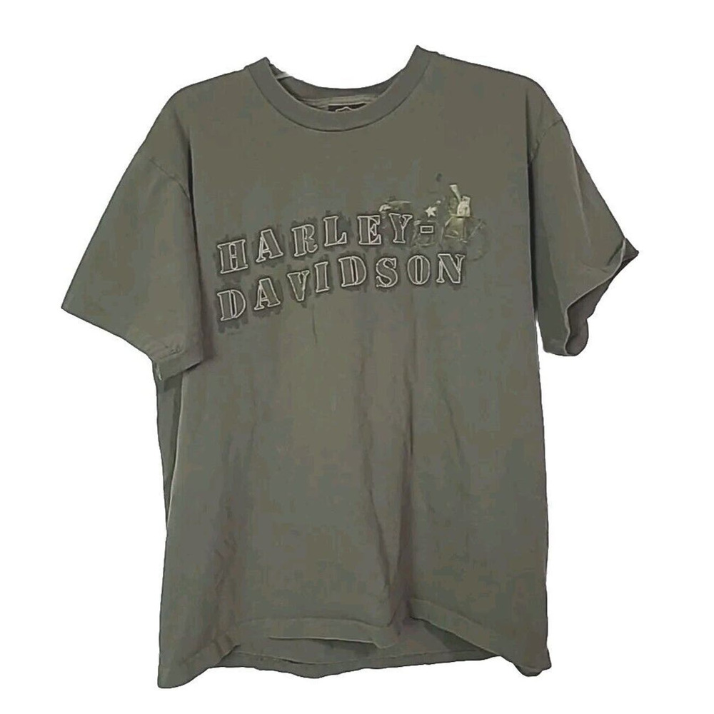 Harley Davidson Green Mile High Distressed Graphic Short Sleeve Tee Men's Large